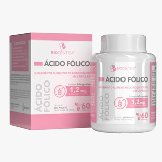 Ácido Fólico (vitamina B9) 1,2mg Porção 60 Cápsulas
