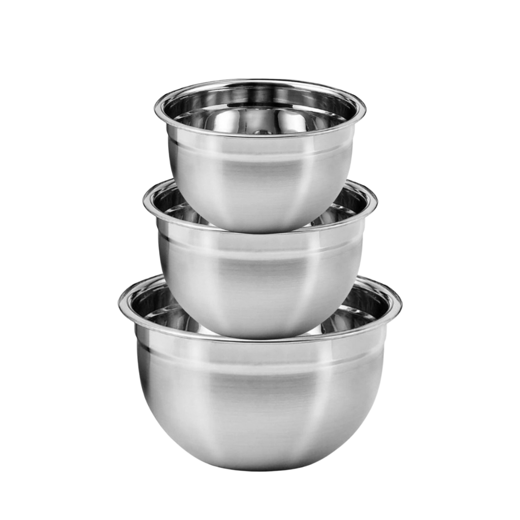 Tigela bowl inox Grosso Kit 3un Vasilha saladeira Multiuso Fundo em Oferta na Shopee