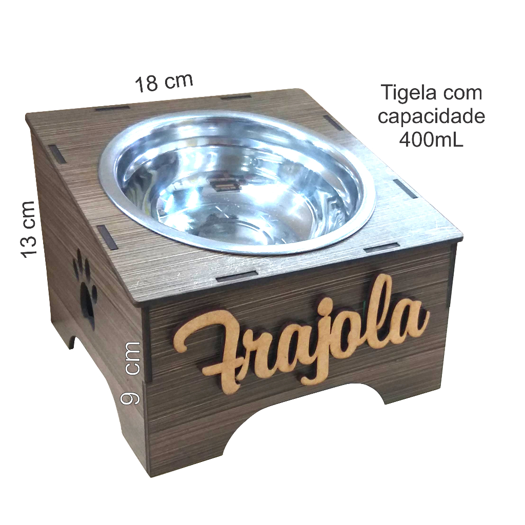 Comedouro elevado pet - Ergonômico - Gatos e Cachorros - PERSONALIZADO