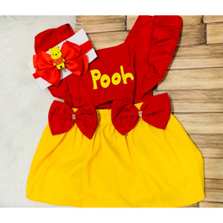 romper vestido menina ursinho pooh