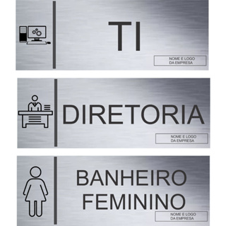 Placa Indicativa Setor em AÇO INOX para Portas  - Personalizada Laser em Oferta na Shopee