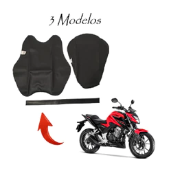 Capa do Banco Honda Cb 300F Com Cinta 2023 Modelo Original-Lisa/Antiderrapante/Carbono