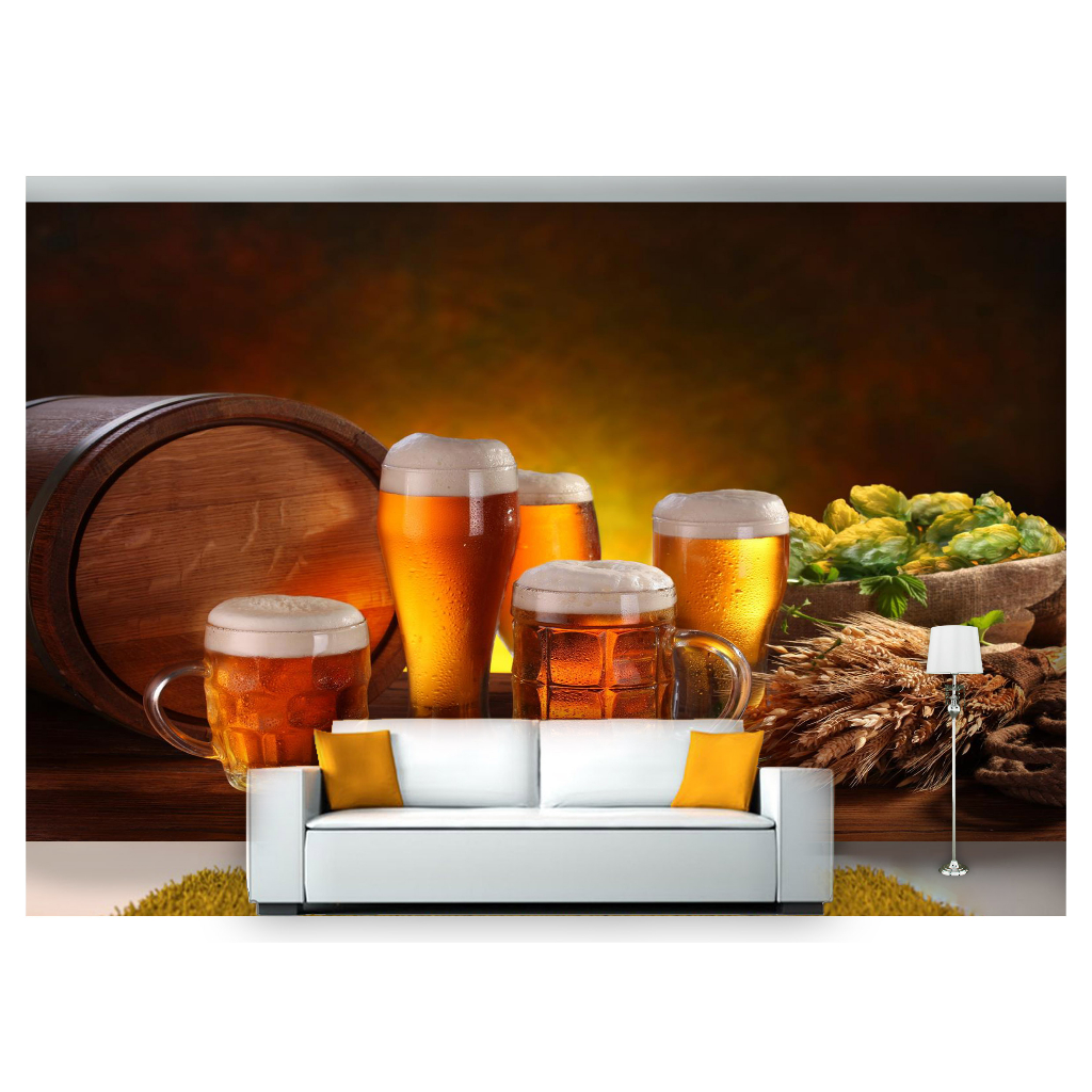 Papel de Parede Alimento Adesivo Decorativo Decoração Restaurante Adega Cerveja Chopp - AL082