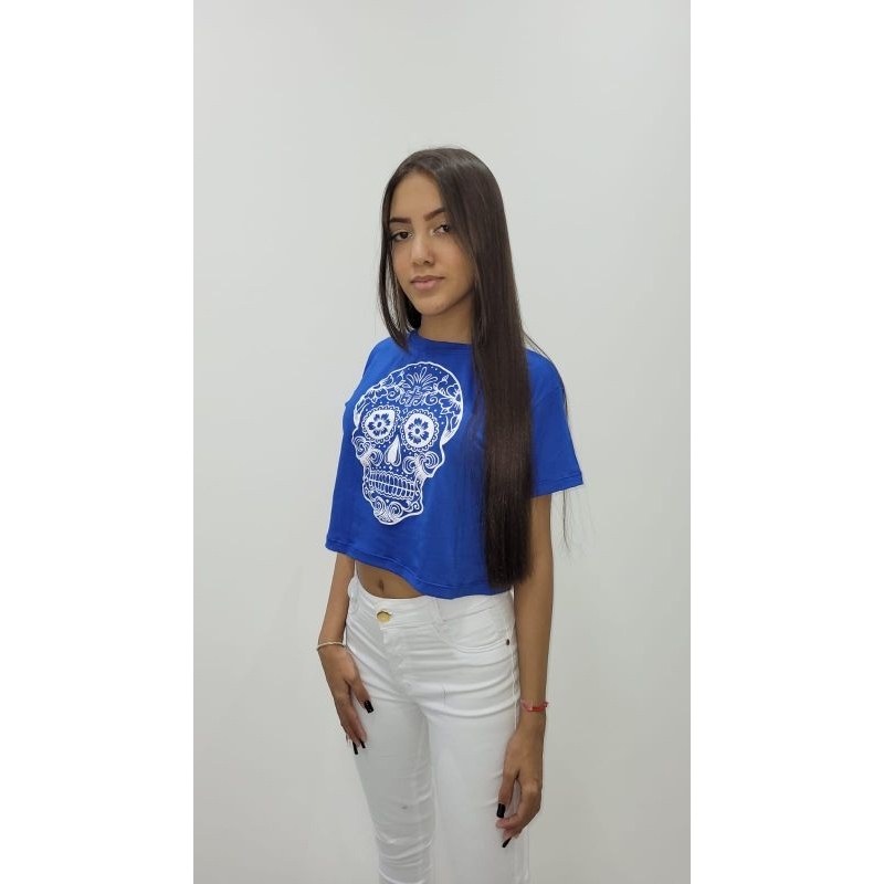 Cropped caveira mexicana blusinha dia dia
