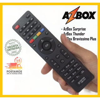 7478 CONTROLE REMOTO PARA RECEPTOR AZBOX SURPRISE, THUNDER E BRAVISSÍMO PLUS