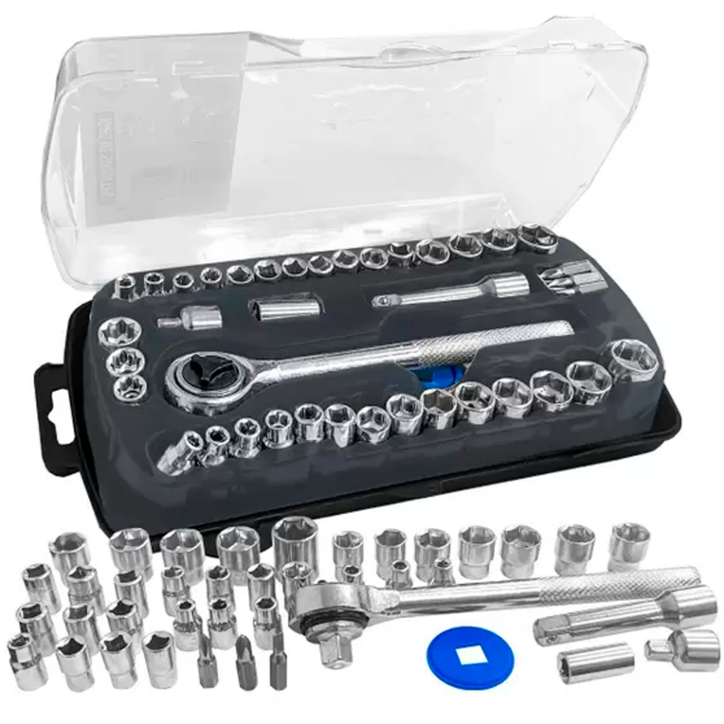 Kit Jogo De Catraca Reversível Soquetes Bits 41 Peças Semi Profissional Uso Geral Hobby