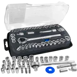 Kit Jogo De Catraca Reversível Soquetes Bits 41 Peças Semi Profissional Uso Geral Hobby