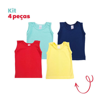 Kit 4 Peças Camisetas Lisas/ Cores Variadas