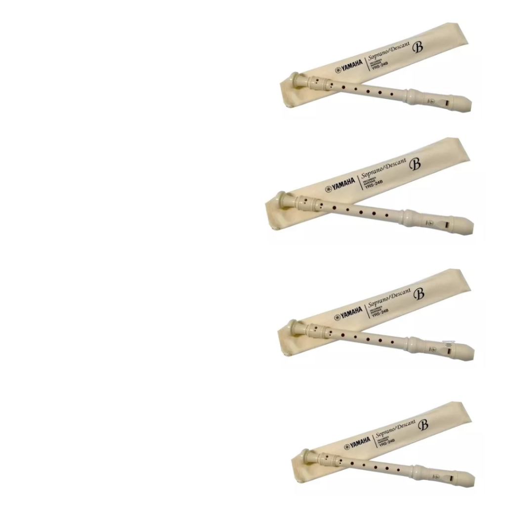 Kit c/ 4 Flauta Doce Soprano Yamaha YRS-24 Barroca