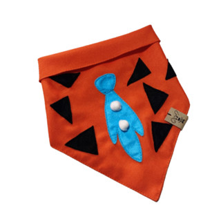 Bandana para Pet Animaliê FRED Flintstones Dupla Face com Botão de Pressão