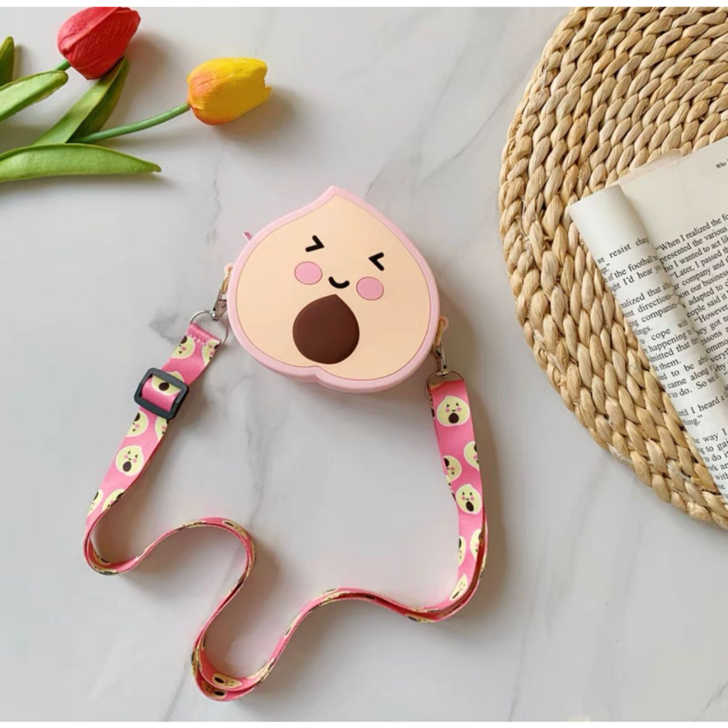 Bolsa infantil frutinhas fofa silicone