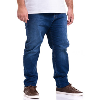 Calça Jeans Masculina Plus Size Lycra Elastano Lisa Casual 58-60-62