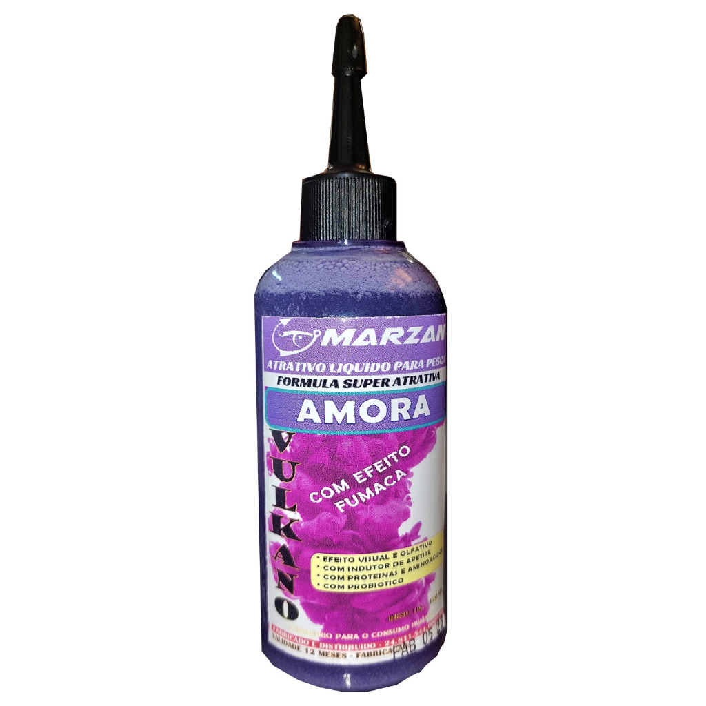 Vulkano - Atrativo Liquido Para Pesca Sabor: Amora+1 furadinha amora+500g farelo de arroz