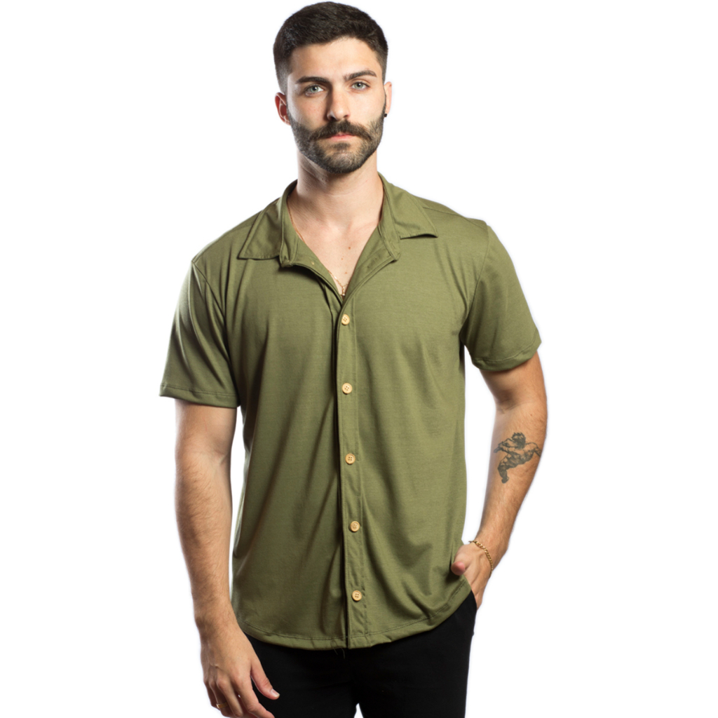 Camisa Slim Masculina Malha Premium Ecológica Estonada