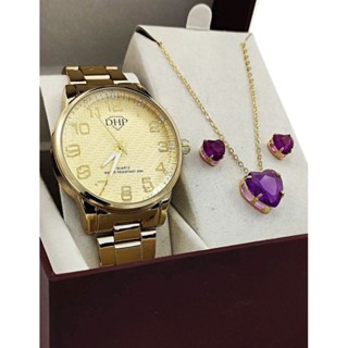 Relógio Feminino dourado redondo Banhado moda Promoção final de ano