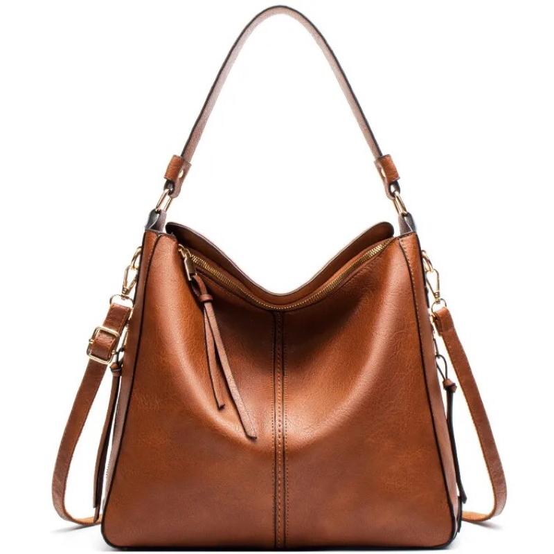 Bolsa Couro Grande Espaçosa Elegante Retro Transversal Ombro Feminino Bag Mão Trabalho Crossbody — R$ 149,99 em Shopee