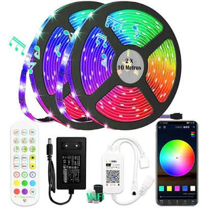 Fita Led Smart Rgb Colorida Para Tv 5 Metros Com Bluetooth