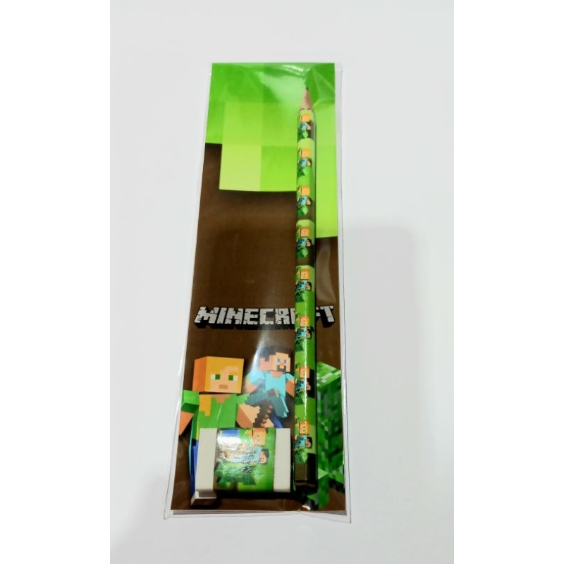 10 Kit com  Lápis e Borracha Minecraft