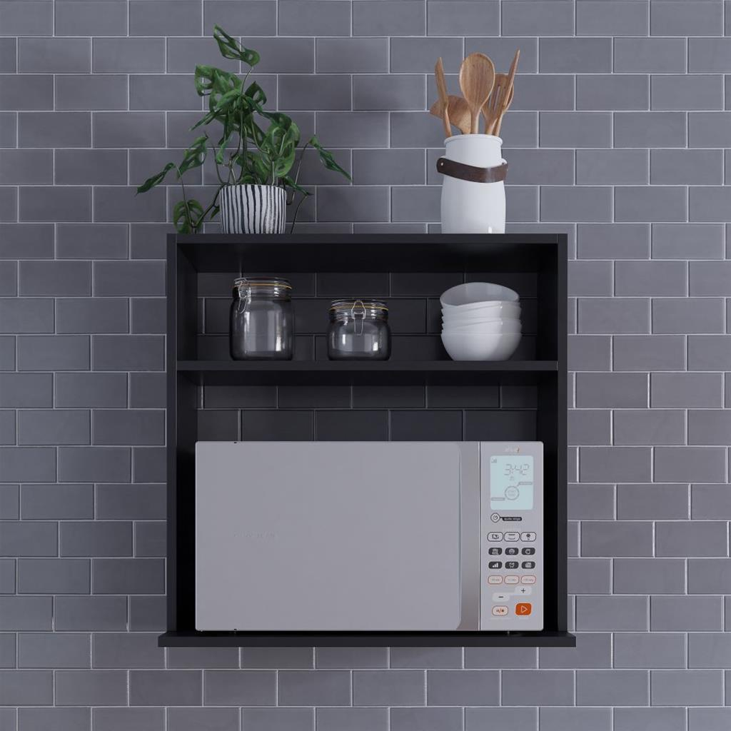 Suporte P/ Micro-ondas  Forno Elétrico 60cm  ( Mdf Preto )