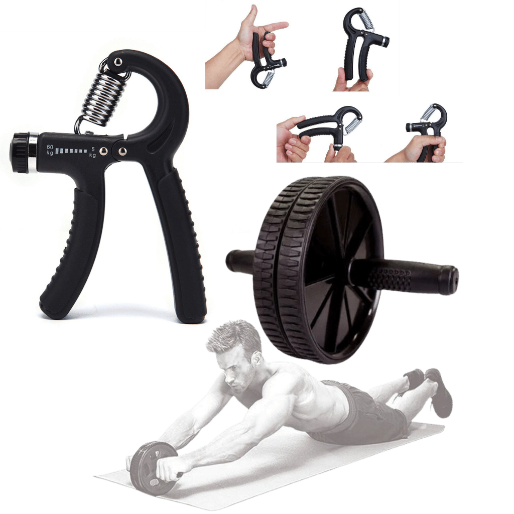 Roda De Abdominal Exercícios + Handgrip Ajustável