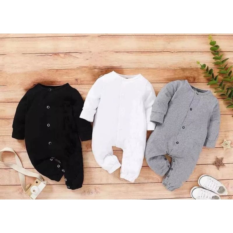 Macacão Preto Para Bebe Unissex Menino Menina 100% Algodão Com Touca Pretinho Básico
