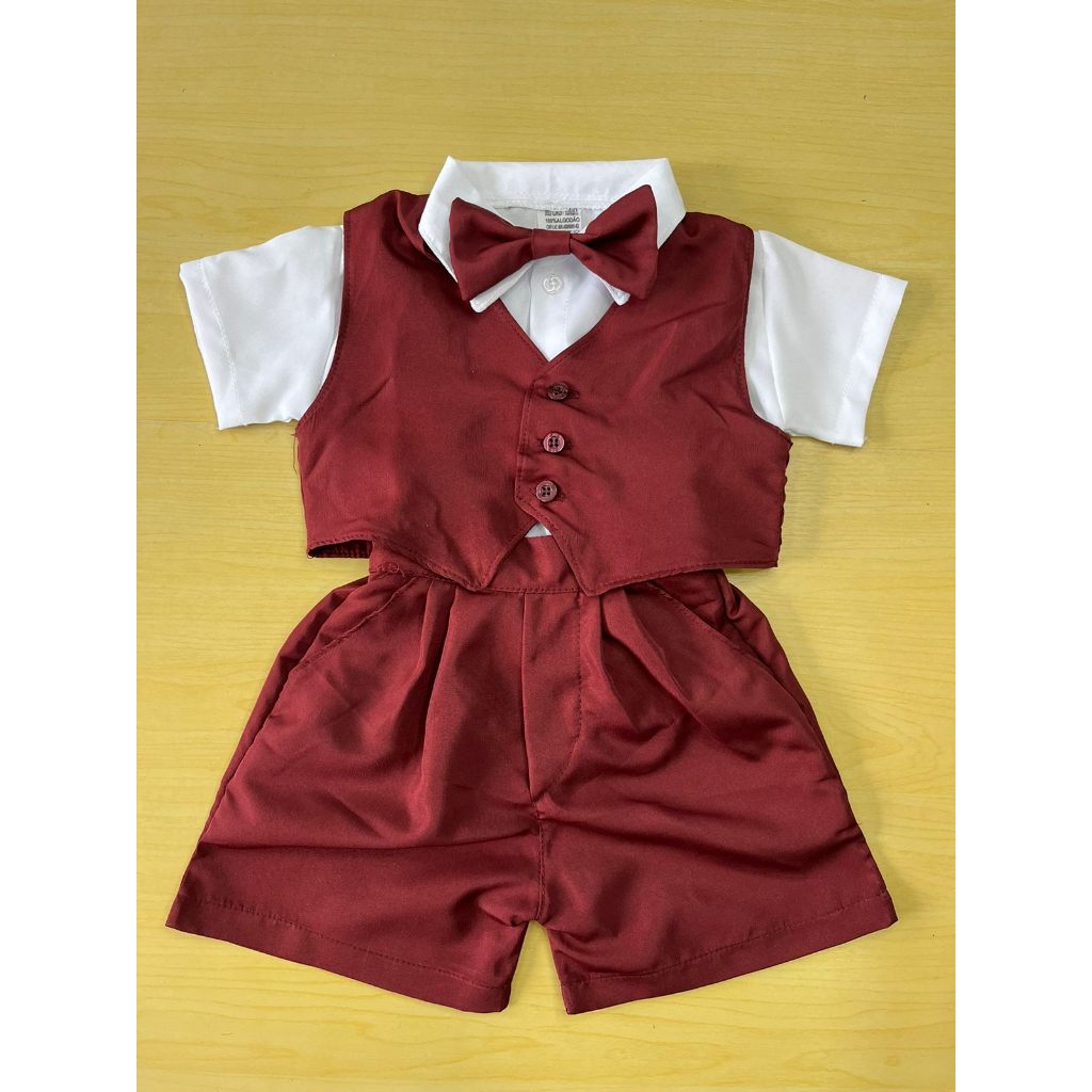 Conjunto Masculino bebê, camisa social  colete bebê