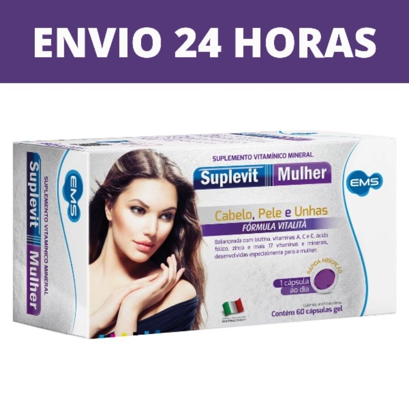 Suplevit Mulher 60 Caps Queda de Cabelo Antienvelhecimento Original - Envio 24hs