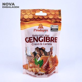 Balas de Mel, Gengibre, Cravo e Canela 60g - Prodapys - 5x Melhor Mel do Mundo em Oferta na Shopee