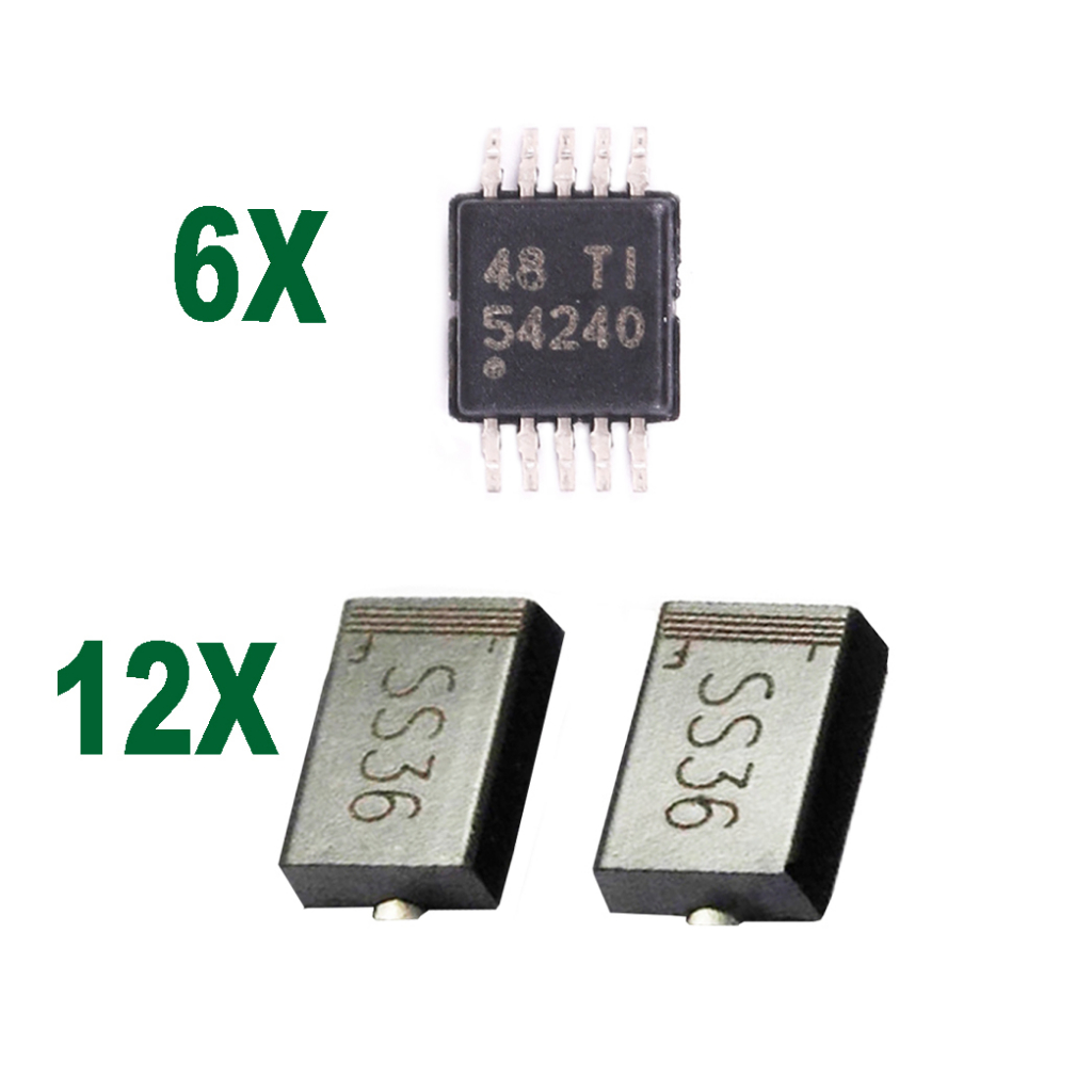 6 Tps 54240 circuito integrado smd + 12 Diodos Ss36 sk36