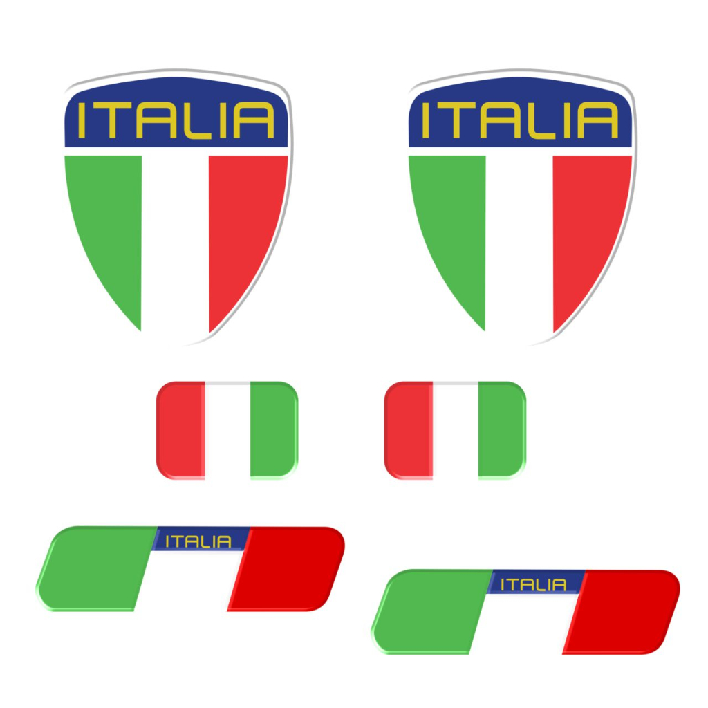 Emblema italia 3D Escudo Placa Coluna Itália Resinado Adesivo