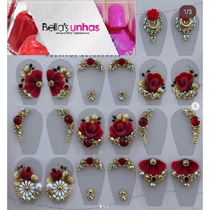 200 adesivos unhas artesanais super luxo com pedrarias e jóias para unha strass cartelão peliculas