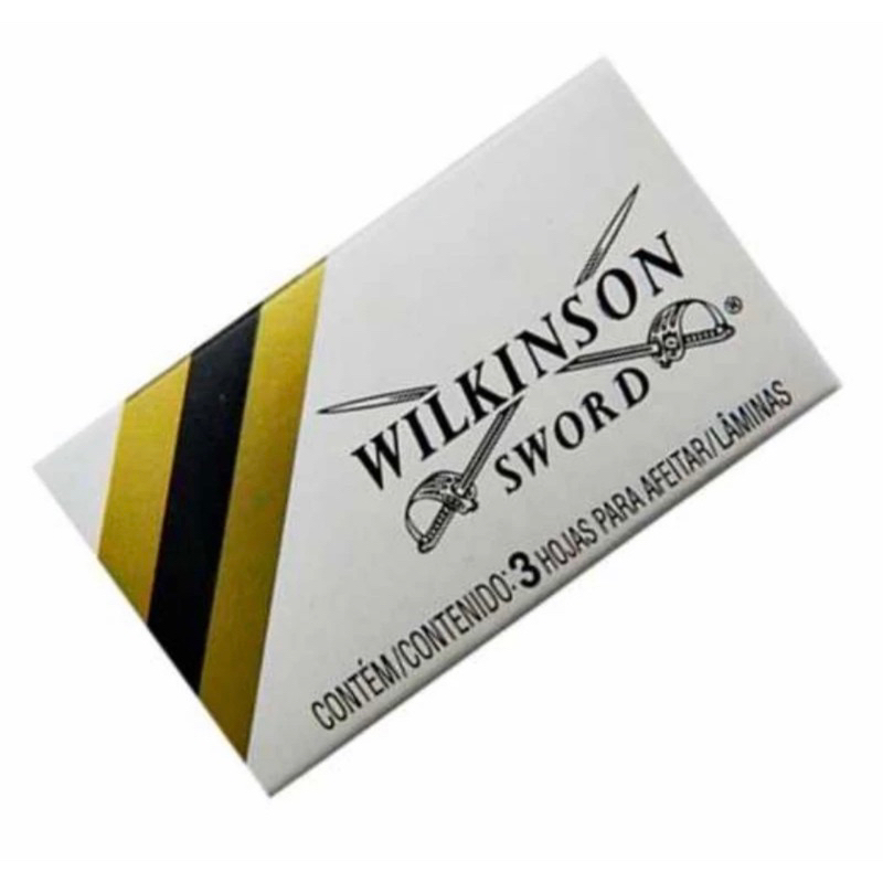 Detalhes do Gilletes, lamina wilkson 1 caixinha com 3 laminas, navalhas