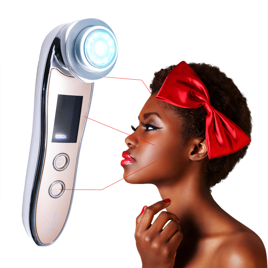 Aparelho Radiofrequência Facial Rejuvenescimento Massagem Hidratação Modo Eletrodo Quente e Frio USB