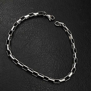 pulseira masculina fina tijolinho aço inox legitimo prata