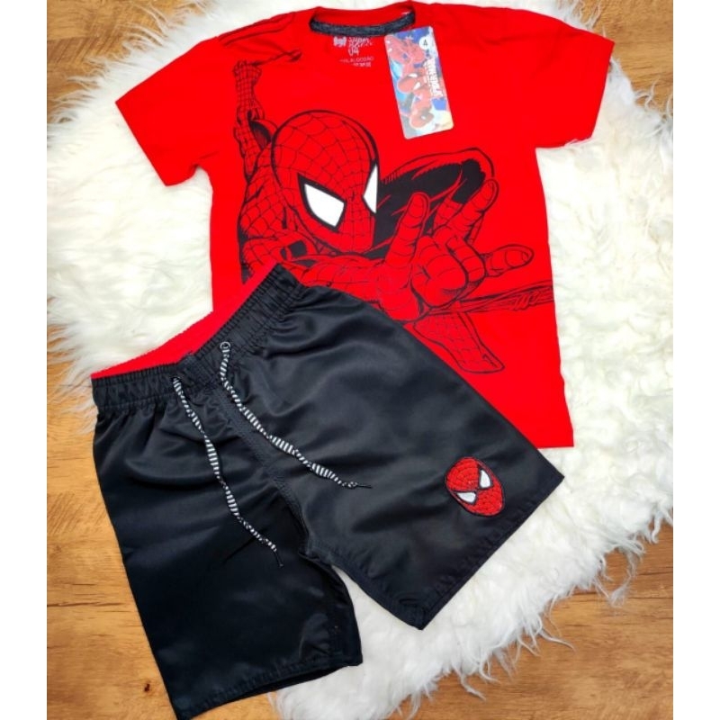 conjunto infantil  menino do homem aranha  fantasia