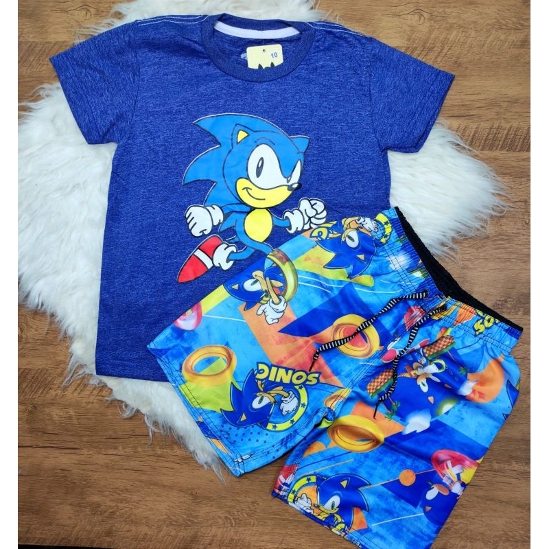 conjunto infantil do sonic