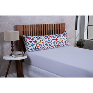Travesseiro De Corpo Xuxão 1,30x44 com Fronha Estampada Borboleta com Zíper