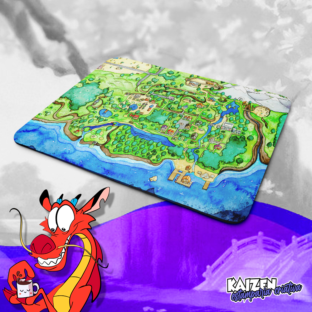 Mousepad Stardew Valley - Mapa - (3 modelos e 2 tamanhos disponíveis) - Jogos e Games RPG - detalhe