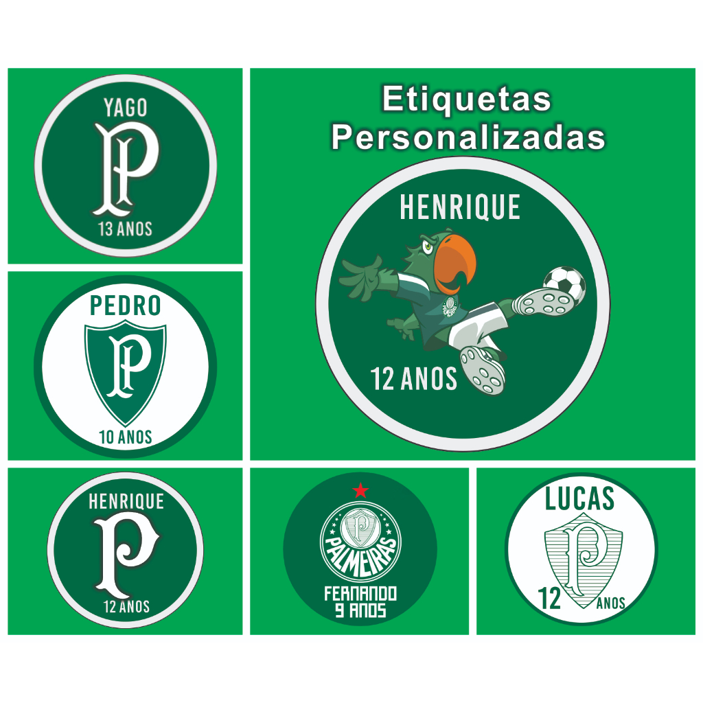 Etiqueta Adesiva Personalizada Pa/lmeiras Para Lembrancinhas e Aniversário 4x4cm 60 ou 120 Unidades