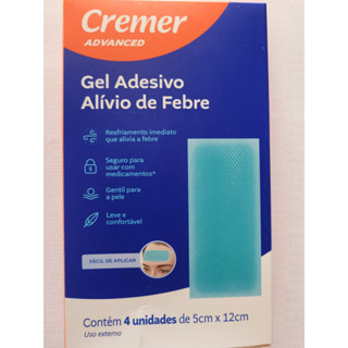 GEL ADESIVO PARA ALIVIO DA FEBRE PARA ADULTO E CRIANÇAS CREMER NOVIDADE 4 UNIDADES 5x12cm