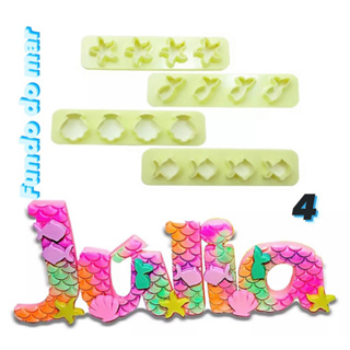 Cortador Kit Réguas Miniaturas 4 FUNDO DO MAR  - 4 Peças (Blue Star) em Oferta na Shopee