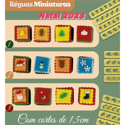 Kit Cortador Réguas Miniaturas NATAL 2025 - 4 Peças (Blue Star) (CHOCO)