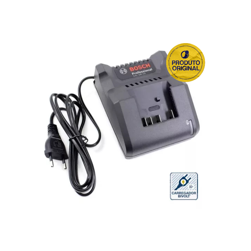 Carregador De Bateria Bosch 18v Gal 18v-20 Professional em Oferta na Shopee