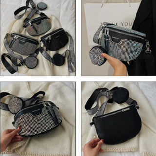 Bolsa Pochete Com Strass + Porta Moeda - BALADA/VIAGEM/SHOW: Estilo e Praticidade para Todos os Momentos em Oferta na Shopee