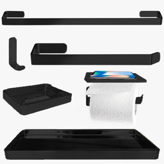 Kit Acessórios 6 peças para banheiro Preto fosco