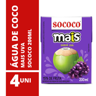 Água de Coco Mais Uva Sococo 200ml - 4 Unidades em Oferta na Shopee