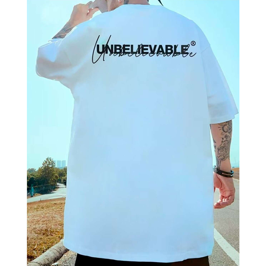 Camiseta Unbelievable Inacreditável Oversized Manga Curta Streetwear Aesthetic Style