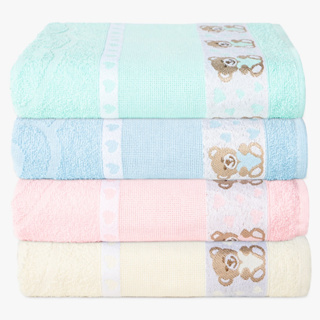 Kit 4 Toalha de Banho Infantil Menino e Menina Kids Para Bordar 100% Algodão - 70x1.10m em Oferta na Shopee