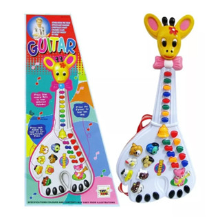 Brinquedo Guitarra Musical Girafa Som Animais Luz Infantil