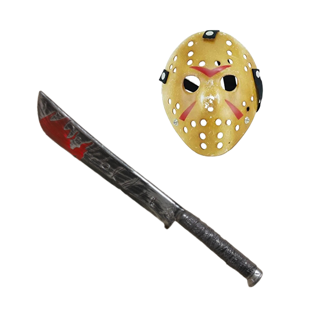 Kit  Halloween de brinquedo Facão + Máscara de Alta Qualidade